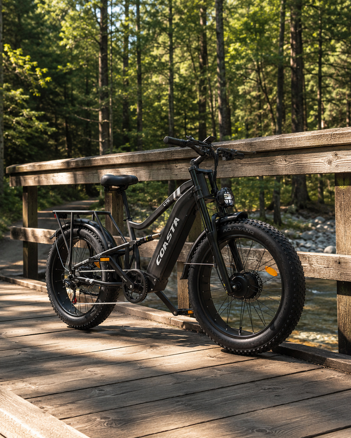 COASTA CT6 parked on a forest bridge