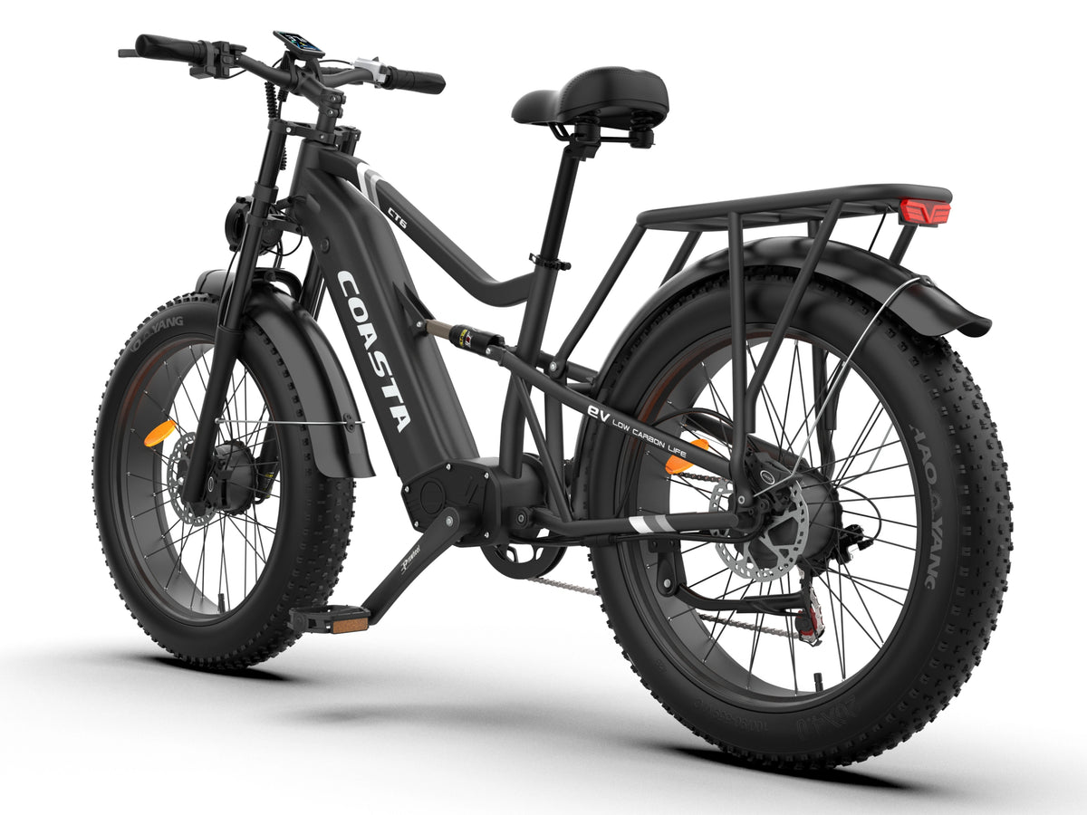 Integrated Safety Lights feature on COASTA CT6 5000W Dual Motor Fat Tire Off-Road Electric Bike
