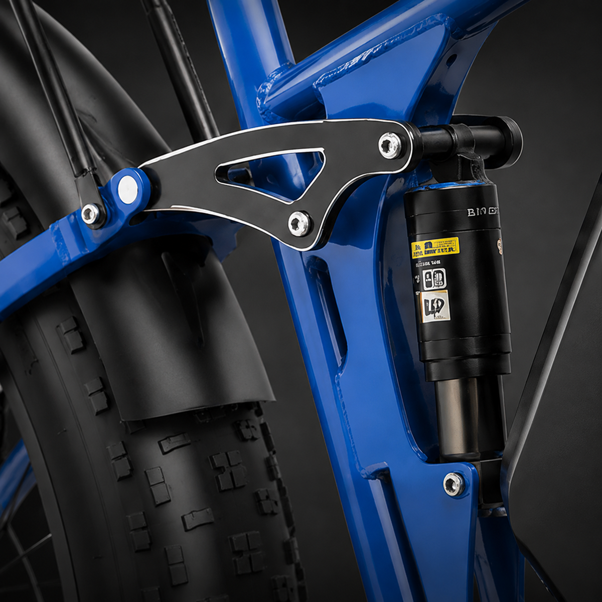 Built to Stay Smooth on Rough Terrain ride comfort detail on COASTA CT8 5000W Dual Motor All-Terrain Fat Tire Electric Bike