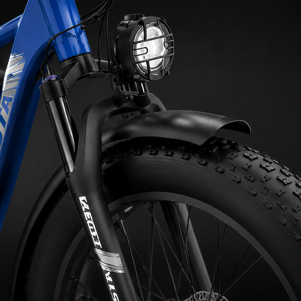 Built to Stay Smooth on Rough Terrain ride comfort detail on COASTA CT8 5000W Dual Motor All-Terrain Fat Tire Electric Bike