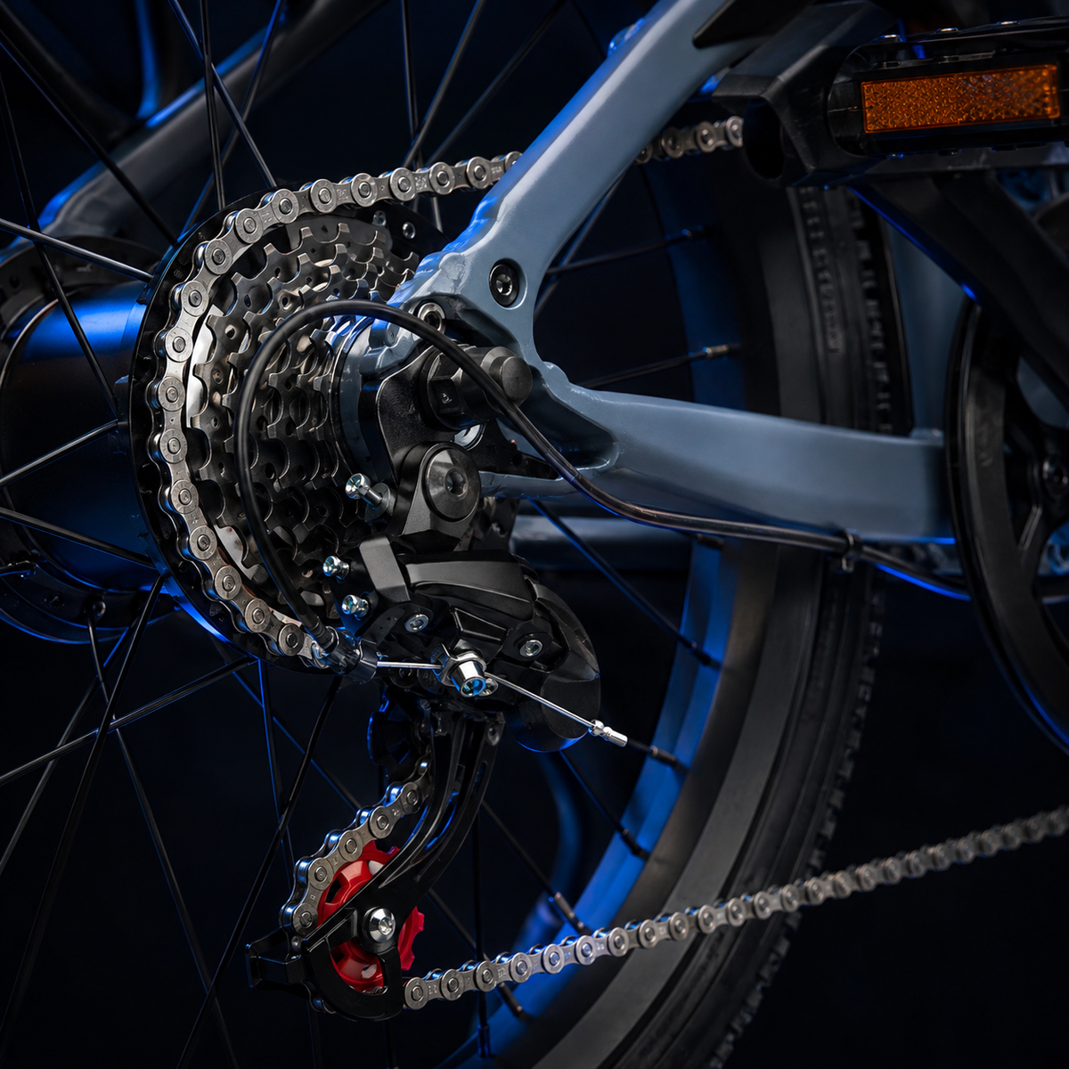 Confident Control & Safety control detail on COASTA CT2 Dual Motor Fat Tire Electric Bike for Adults