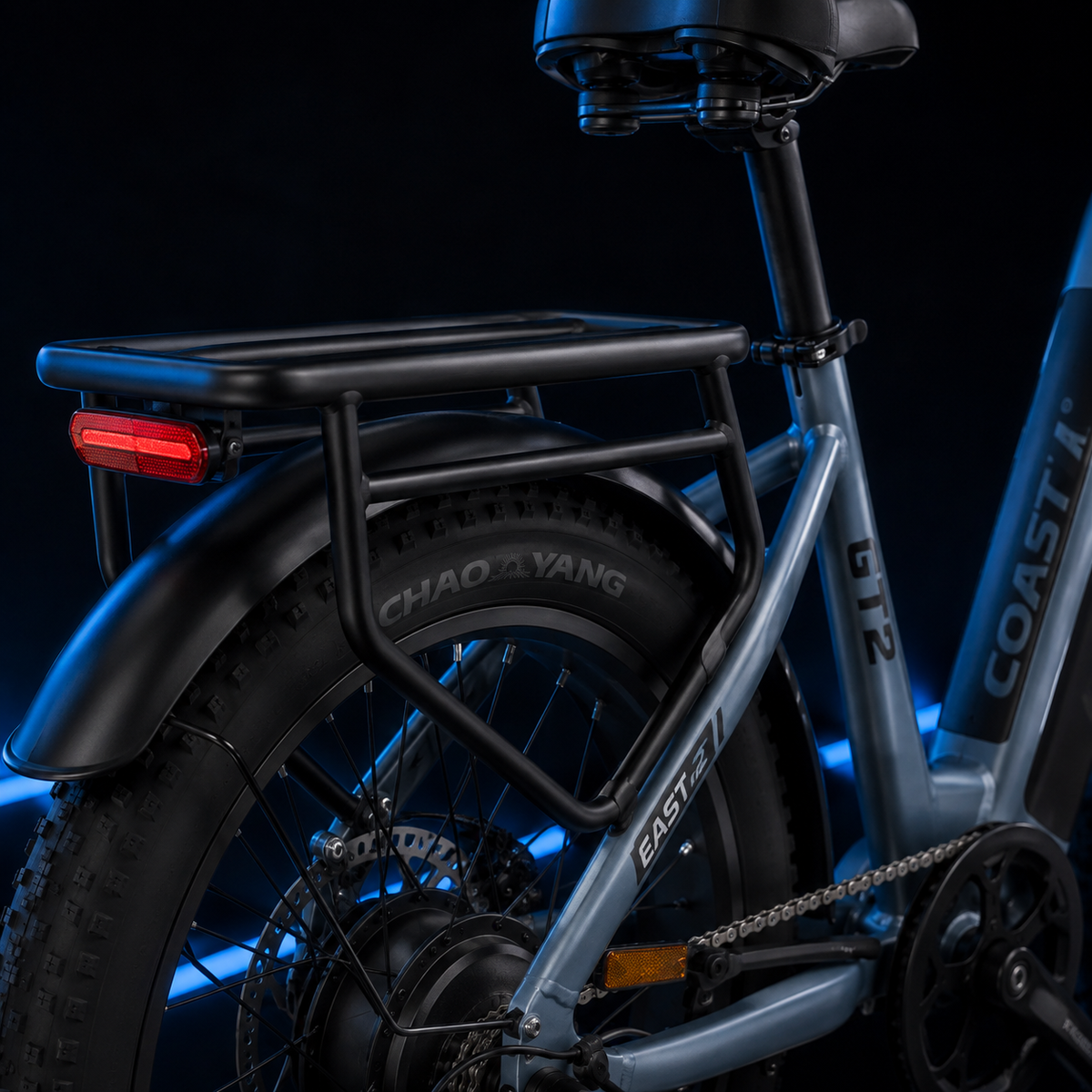 Built Strong For Adventure design detail on COASTA CT2 Dual Motor Fat Tire Electric Bike for Adults