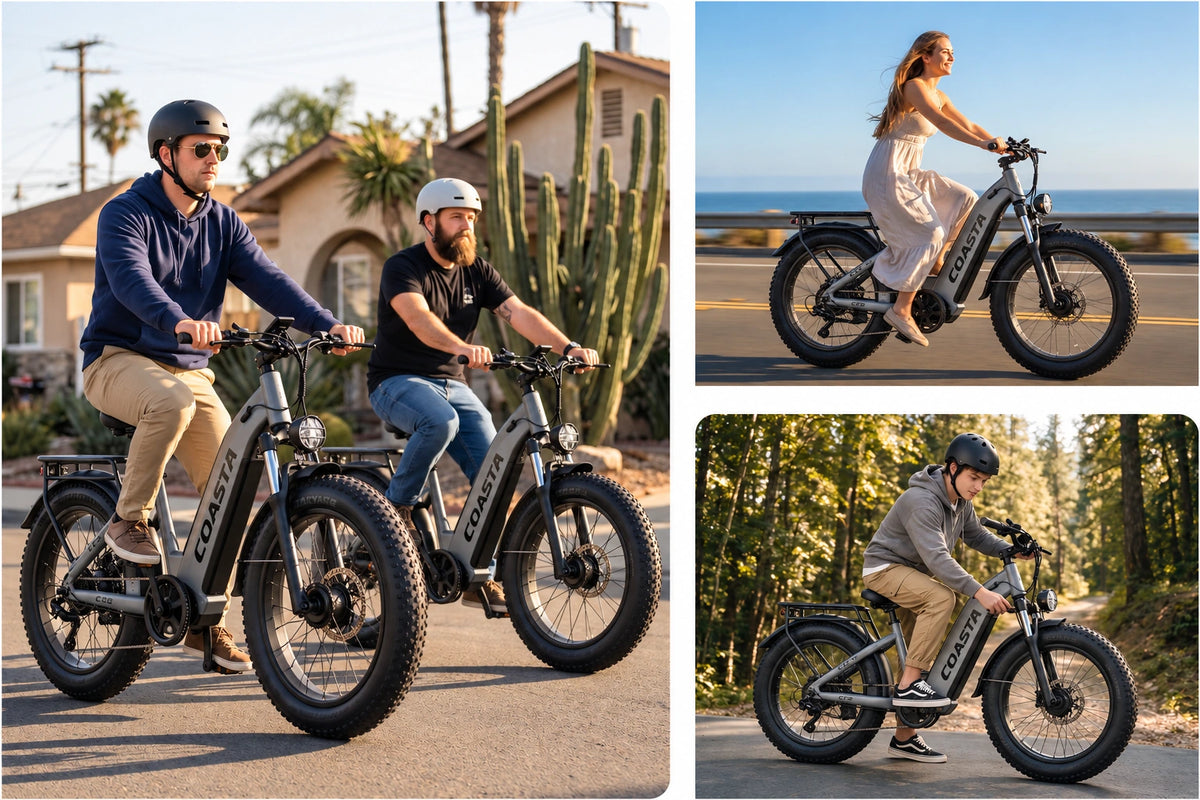 COASTA CT2 6000W Dual Motor Fat Tire Electric Bike | 41 MPH – Ride Elegantly