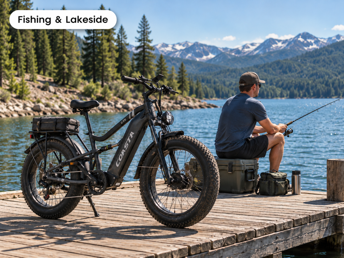 COASTA CT6 4000W Dual Motor Fat Tire Electric Bike | 40 MPH – Trails & Forests