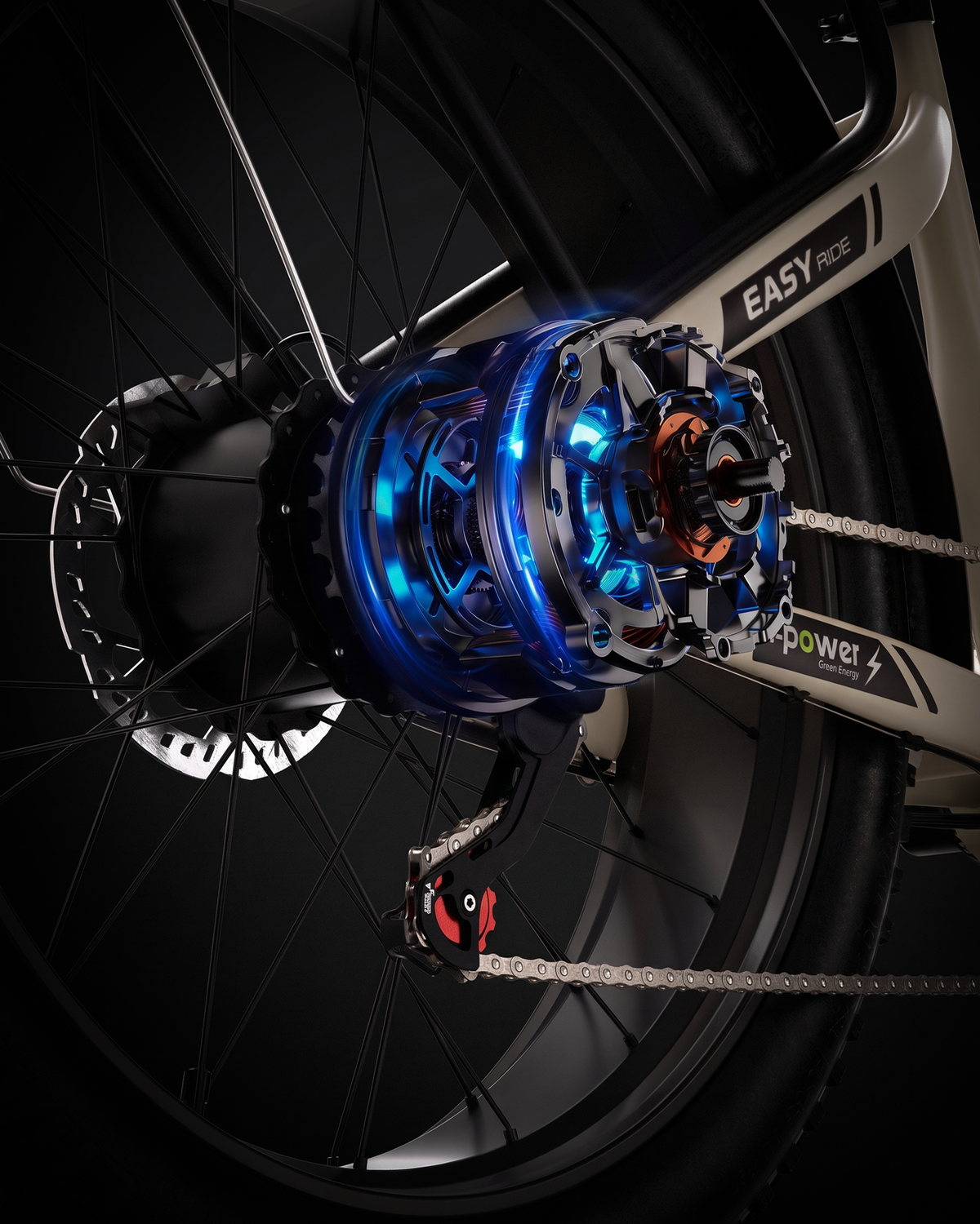 COASTA CT2 6000W Dual Motor Fat Tire Electric Bike | 41 MPH - Motor detail