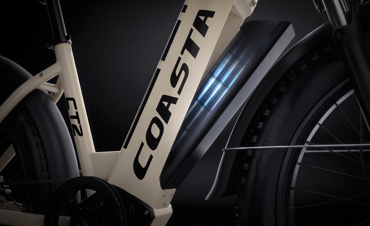 COASTA CT2 6000W Dual Motor Fat Tire Electric Bike | 41 MPH - Battery detail
