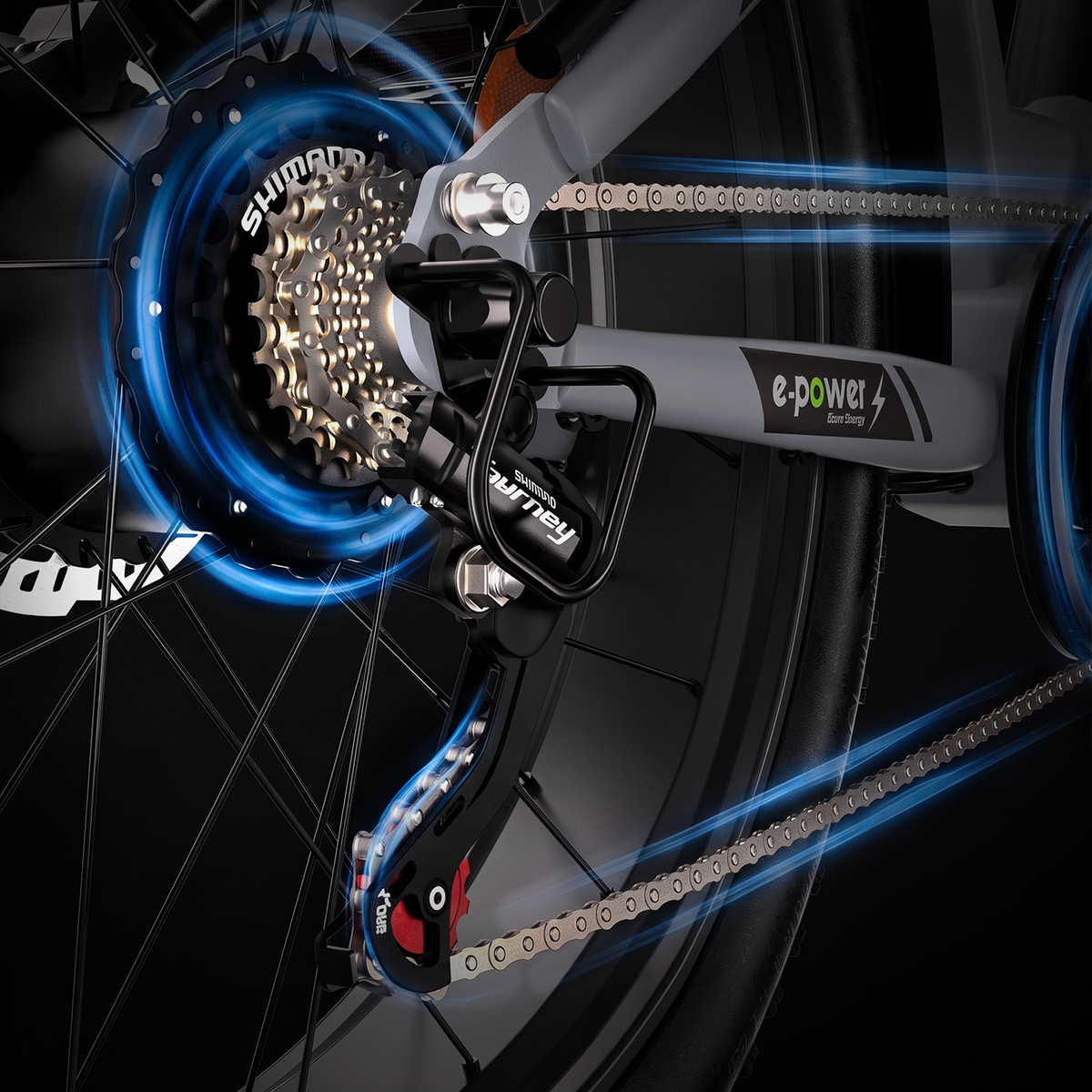 COASTA CT2 6000W Dual Motor Fat Tire Electric Bike | 41 MPH - 7-Speed Shifting detail