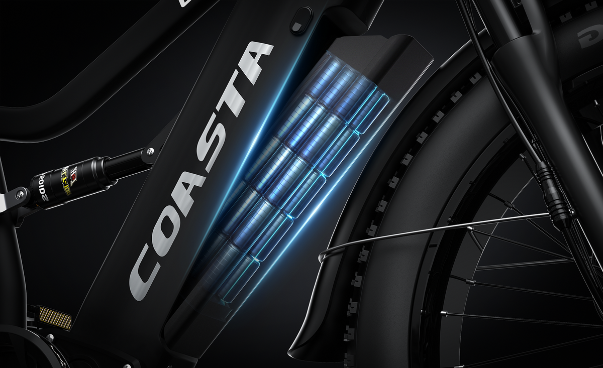 COASTA CT6 4000W Dual Motor Fat Tire Electric Bike | 40 MPH - Battery detail